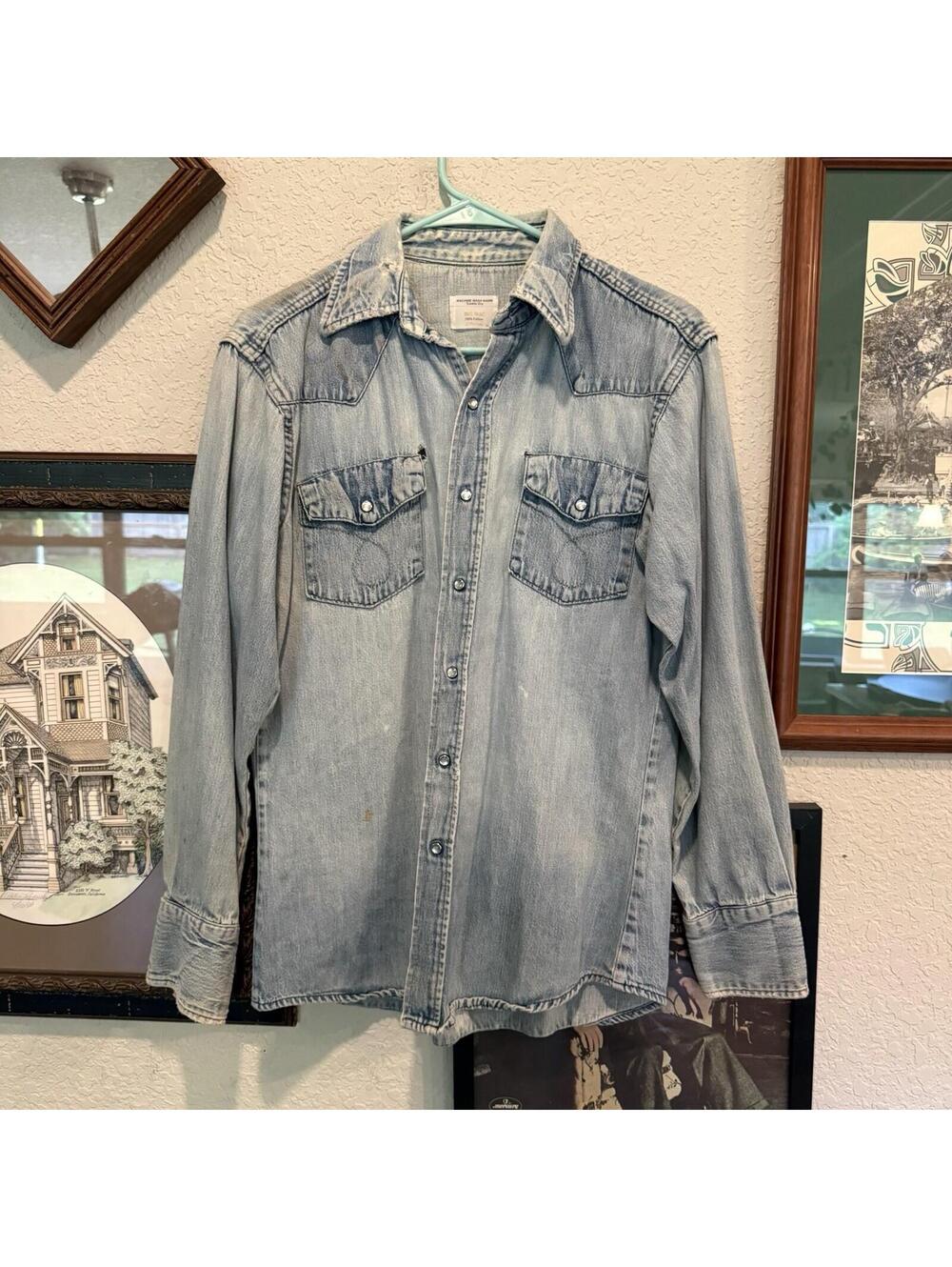 Vintage 70s/80s Big MAC Cowboy Western Denim Pearl Snap Chore Shirt Medium